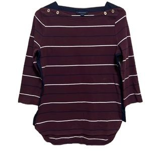Women’s TOMMY HILFIGER, Square Neck, 3/4 Sleeves Top, Multi Colors, Medium